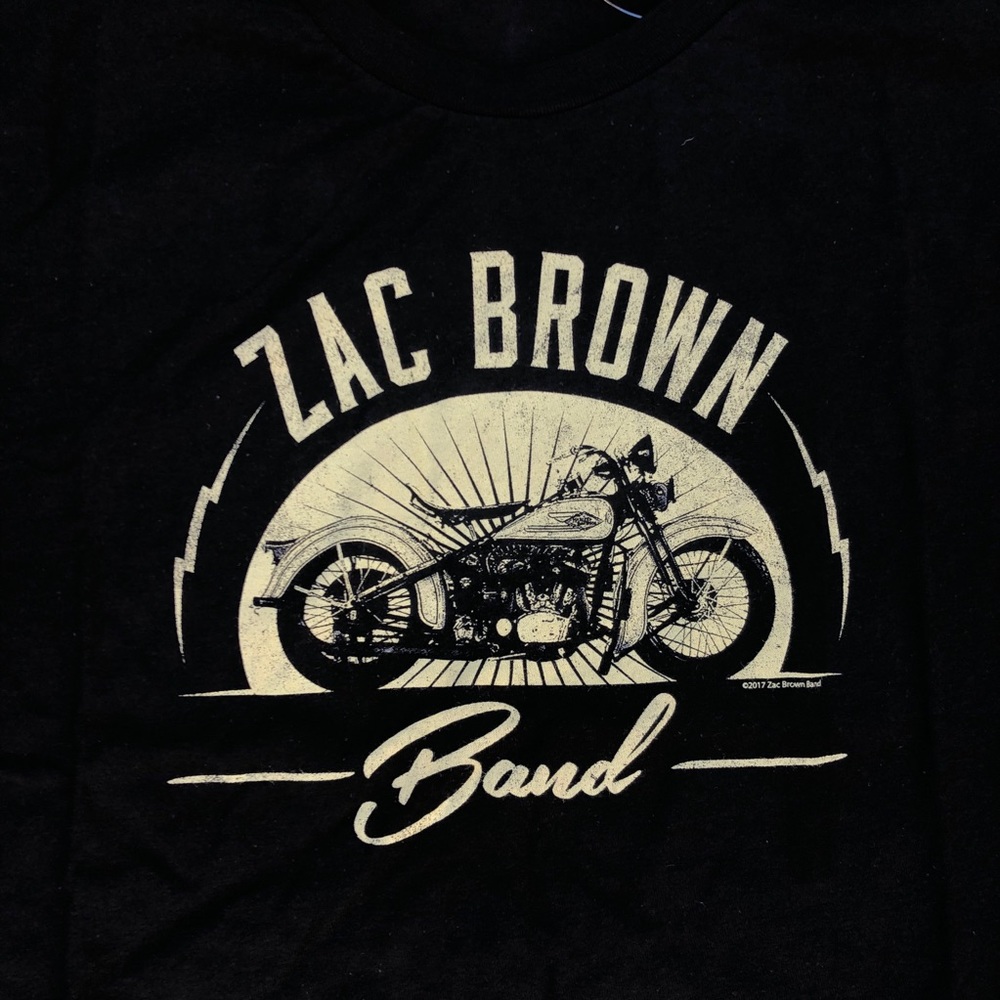 Zac Brown Band Tee Biker Black Unisex NWT Large